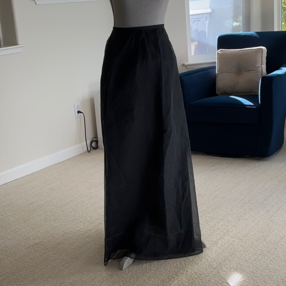Elegant Black Silk Maxi Skirt-Banana Republic size 6